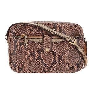 G.I.L.I. Metallic & Snake Print Leather Crossbody Bag
